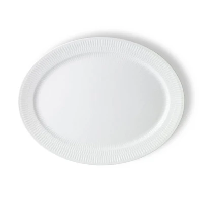White Fluted Plain Oval Platter