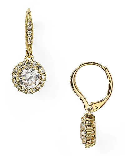 Nadri Framed Round Cubic Zirconia Drop Earrings