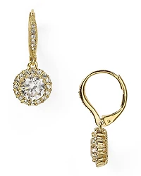 Nadri Framed Round Cubic Zirconia Drop Earrings