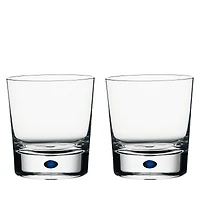 Orrefors Intermezzo Blue Set of 2 Double Old Fashioned Glasses