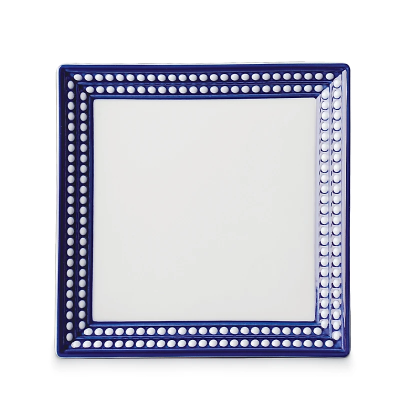 L'Objet Perlee Bleu 8 Square Tray