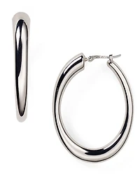 Sterling Silver Oval Hoop Earrings