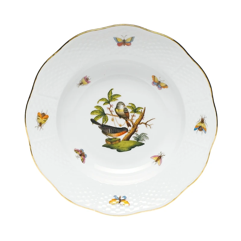 Herend Rothschild Bird Rimmed Soup Bowl