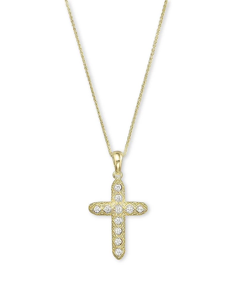Diamond Milgrain Cross Pendant Necklace