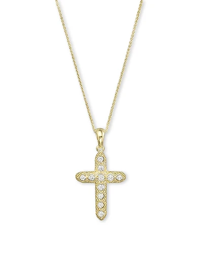 Diamond Milgrain Cross Pendant Necklace