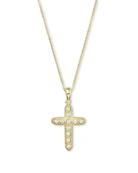 Diamond Milgrain Cross Pendant Necklace