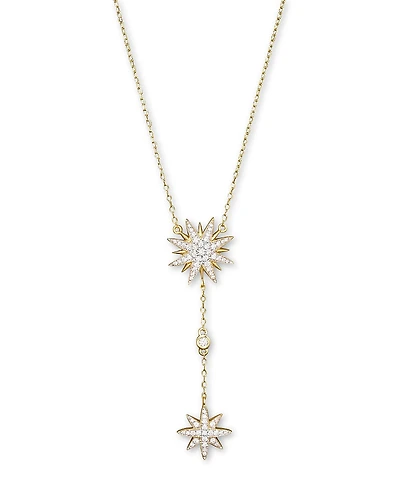 Diamond Starburst Drop Pendant Necklace