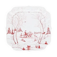 Juliska Country Estate Winter Frolic Ruby Santa's Cookie Tray, Naughty & Nice List
