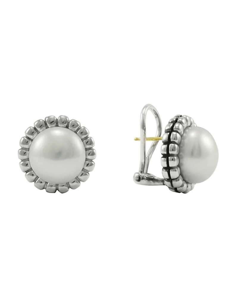 LAGOS Sterling Silver Fluted Freshwater Pearl Earrings