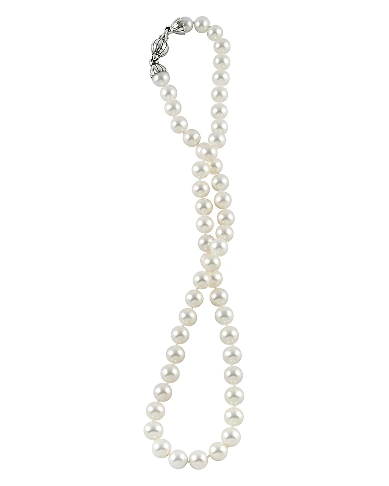 Lagos Sterling Silver Luna Cultured Pearl Necklace, 18