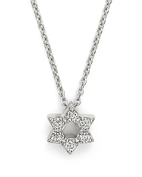 Roberto Coin 18K White Gold Star of David Pendant Necklace with Diamonds, 16-18