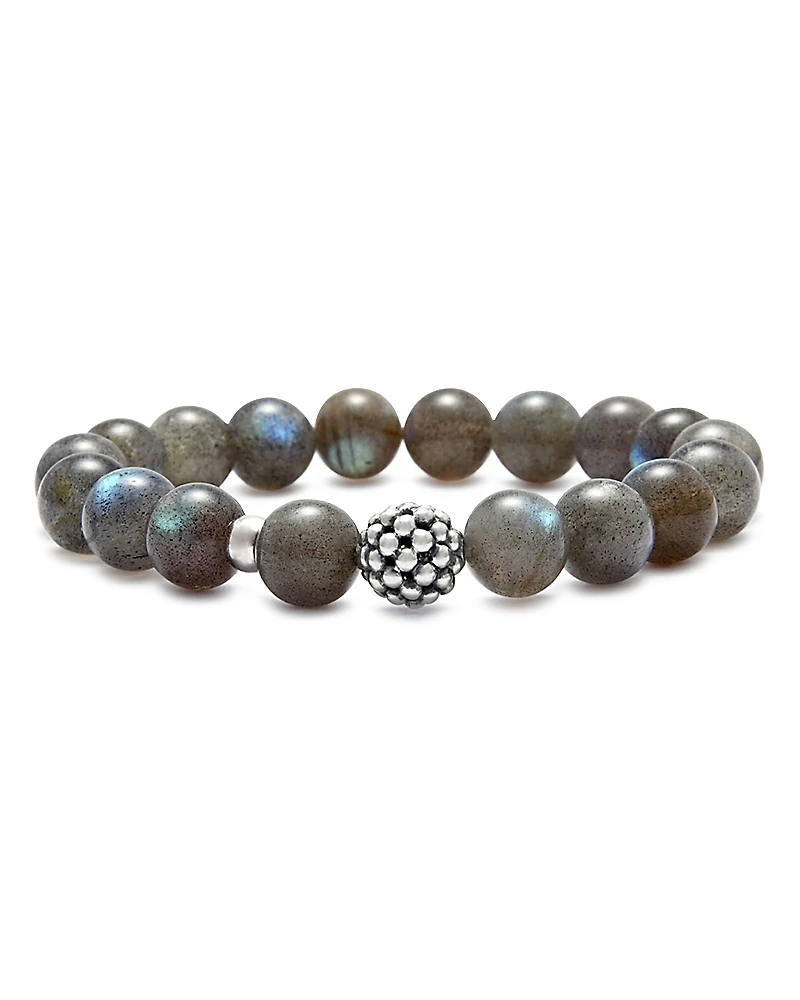 Lagos Sterling Silver Caviar Ball Beaded Labradorite Bracelet, 10mm