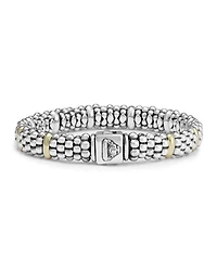 Sterling Silver & 18K Yellow Gold Caviar Beaded Oval Bracelet