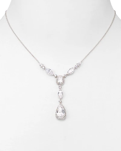 Pear Shaped Drop Lariat Necklace, 16"