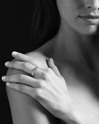 LAGOS 18K Green Gold & Sterling Silver Embrace Collection Diamond Caviar Ring