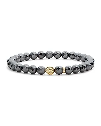 Lagos Caviar Icon Hematite Bracelet with 18K Gold Caviar Station
