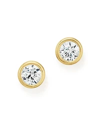 Diamond Bezel Stud Earrings 14K Yellow Gold, 0.20-1.0 tcw