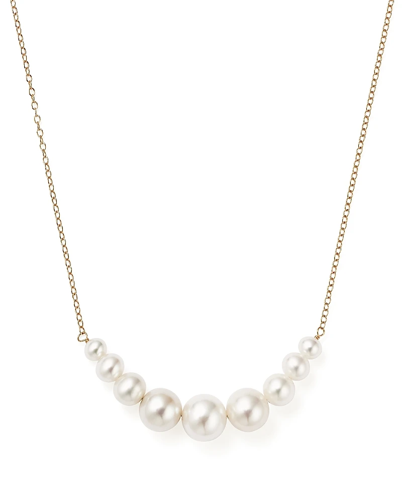14K Yellow Gold Cultured Freshwater Pearl Necklace, 18