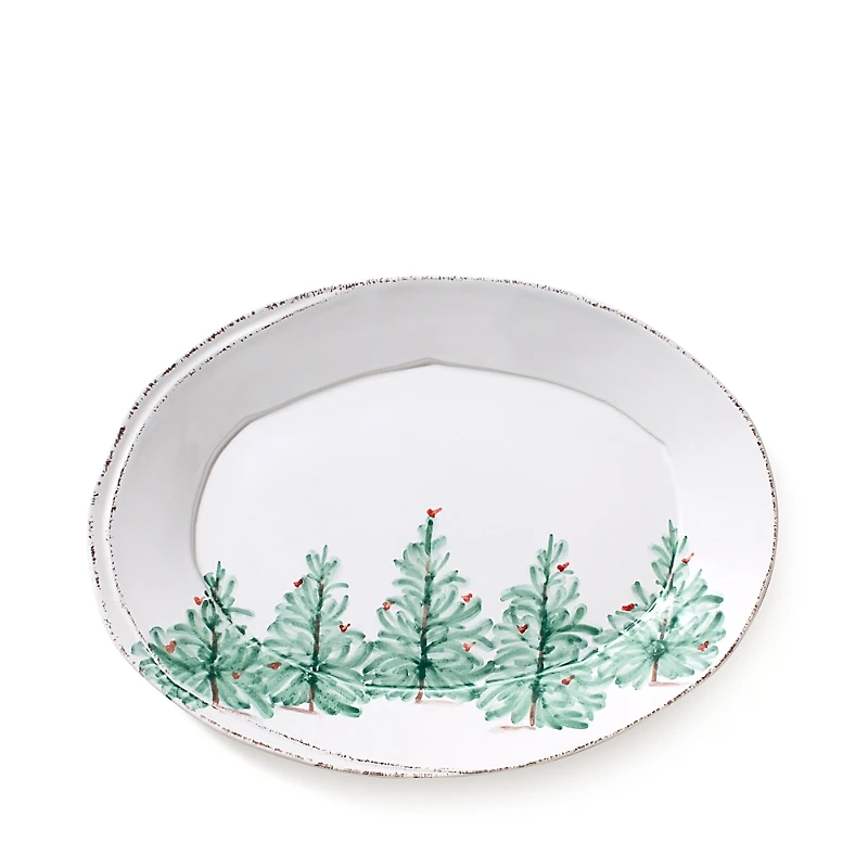 Vietri Lastra Holiday Small Oval Platter