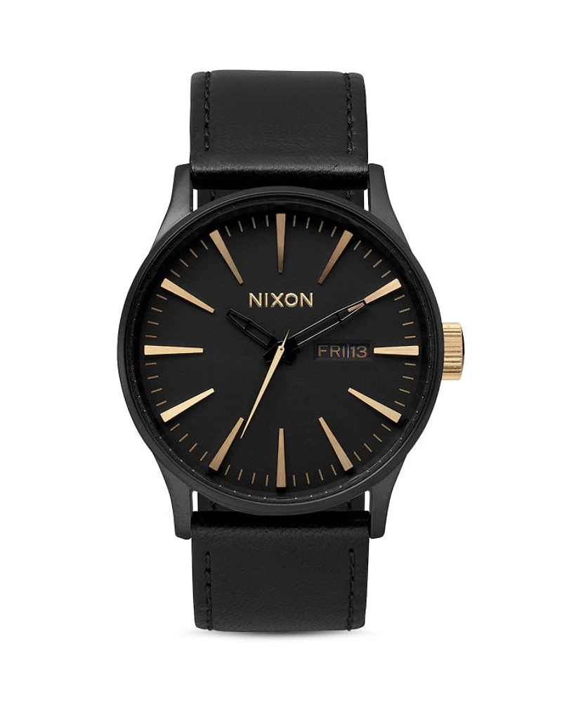 Sentry Leather Watch, 42mm