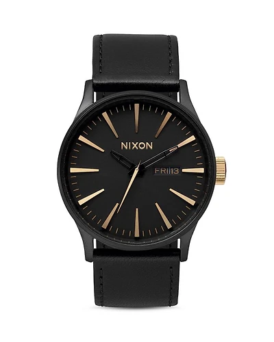 Sentry Leather Watch, 42mm