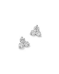Diamond Trio Stud Earrings 14K White Gold, 0.20-2.0 tcw