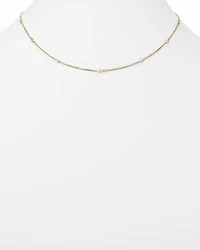 Diamond Station Necklace in 14K Yellow Gold, .30 tcw
