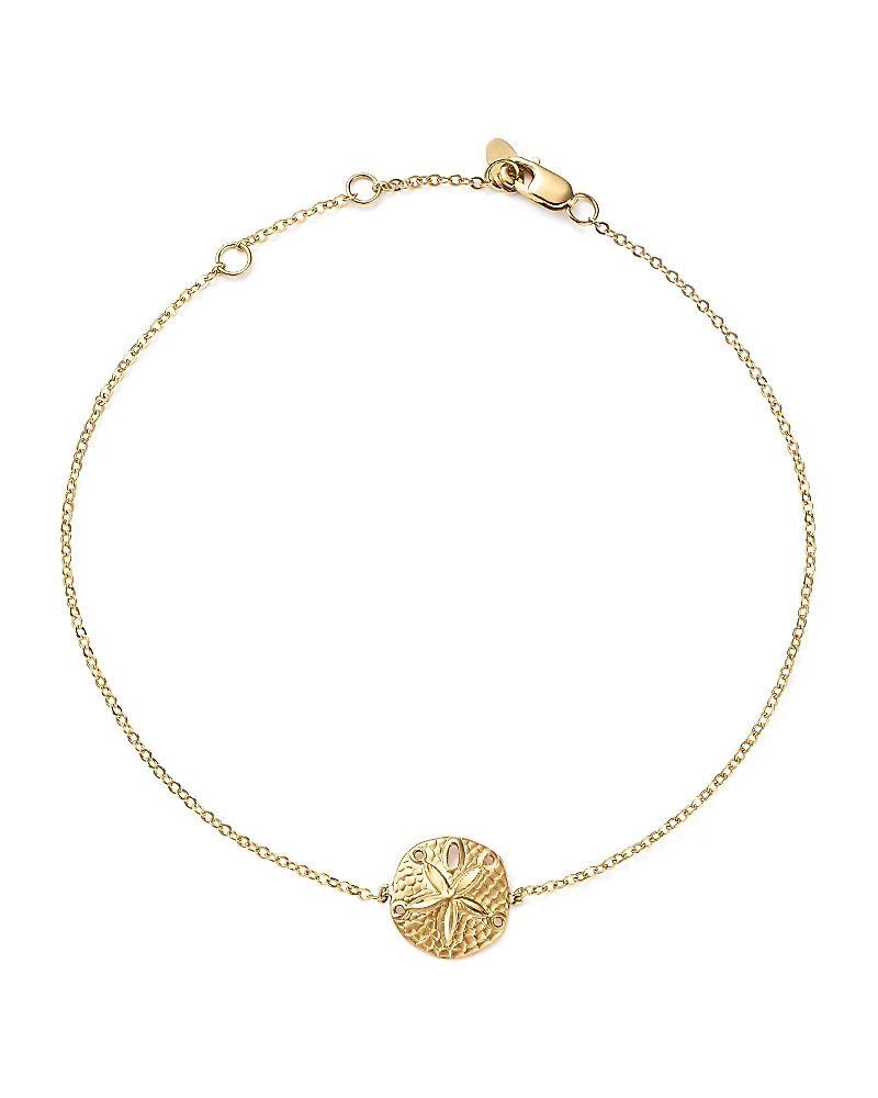 14K Yellow Gold Sand Dollar Ankle Bracelet