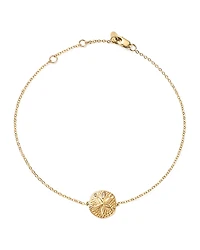 14K Yellow Gold Sand Dollar Ankle Bracelet