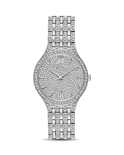 Bulova Crystal Pave Watch, 32mm