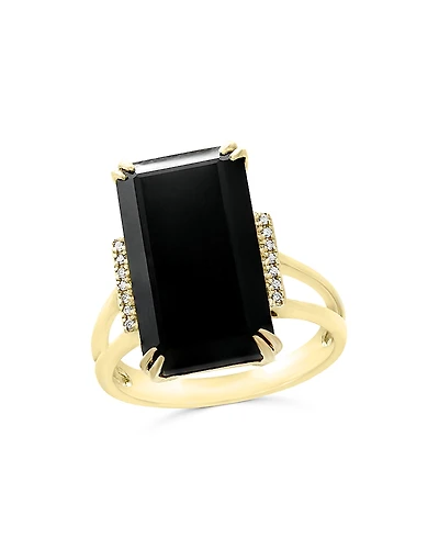 Black Onyx and Diamond Statement Ring