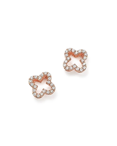 Diamond Clover Stud Earrings