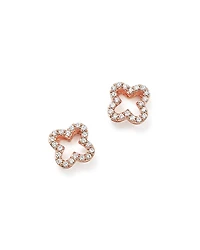 Diamond Clover Stud Earrings