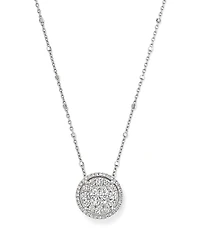 Round and Princess-Cut Diamond Cluster Pendant Satellite Necklace