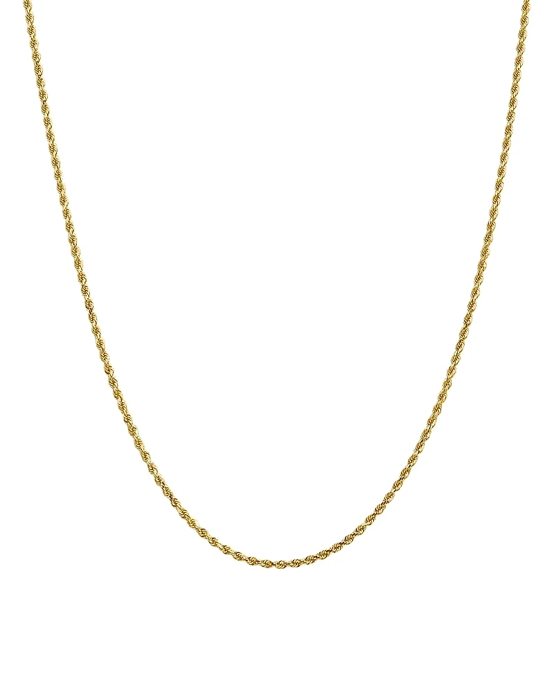 Bloomingdale's Fine Collection Men's 14K Yellow Gold 2mm Diamond Cut Rope Chain Necklace, 18