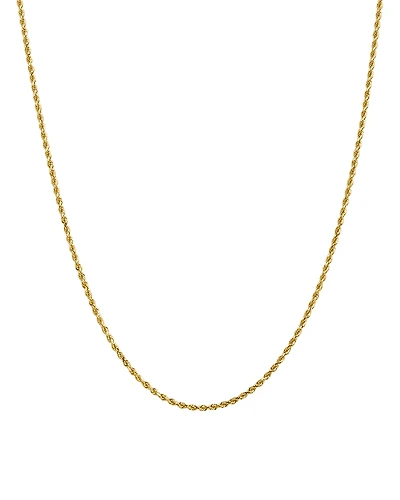 Bloomingdale's Fine Collection Men's 14K Yellow Gold 2mm Diamond Cut Rope Chain Necklace, 18