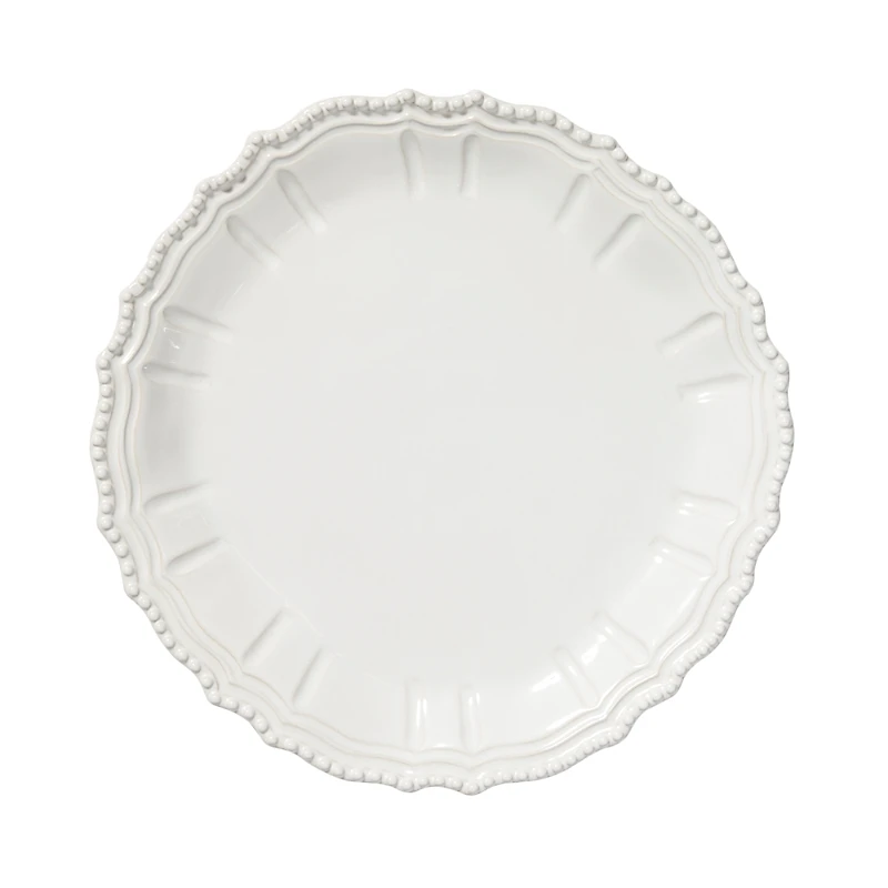 Vietri Incanto Stone White Baroque Round Platter