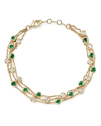 Bloomingdale's Fine Collection Emerald & Diamond Station Bracelet