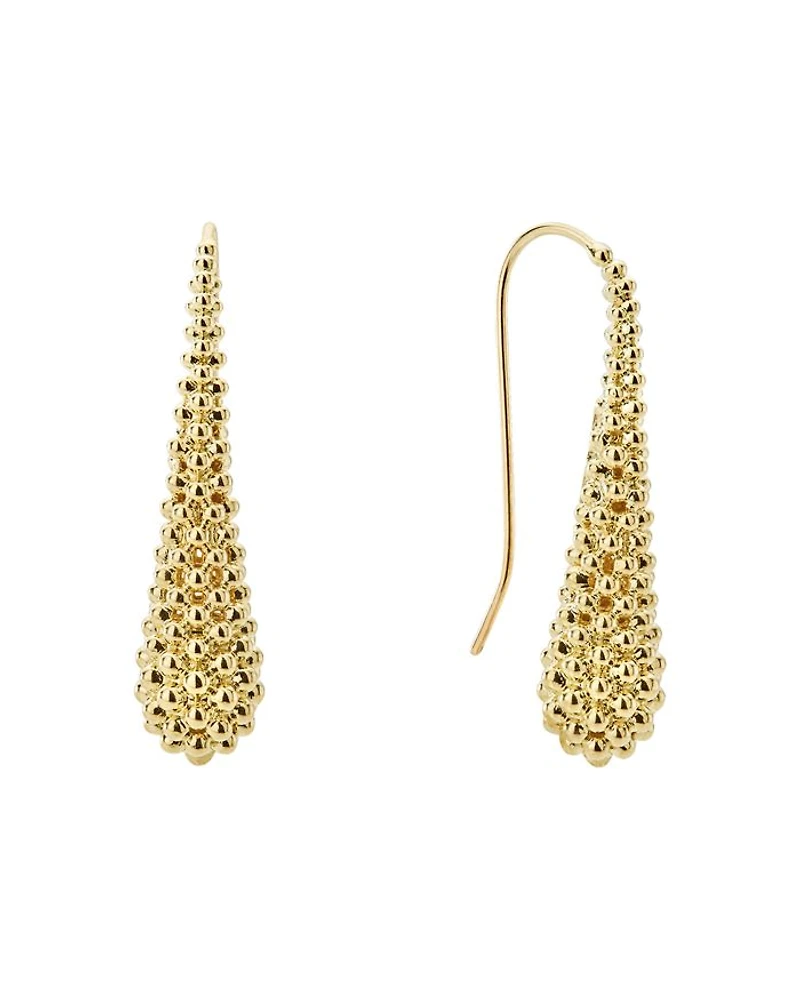 Caviar Gold Collection 18K Gold Drop Earrings