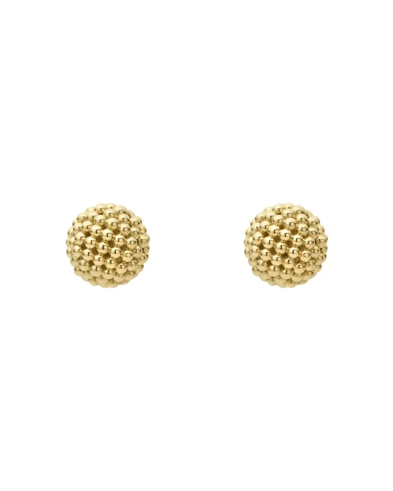 Caviar Gold Collection 18K Gold Stud Earrings