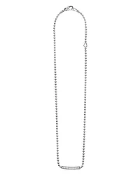 Sterling Silver Caviar Spark Diamond Bar & Ball Chain Necklace, 16"