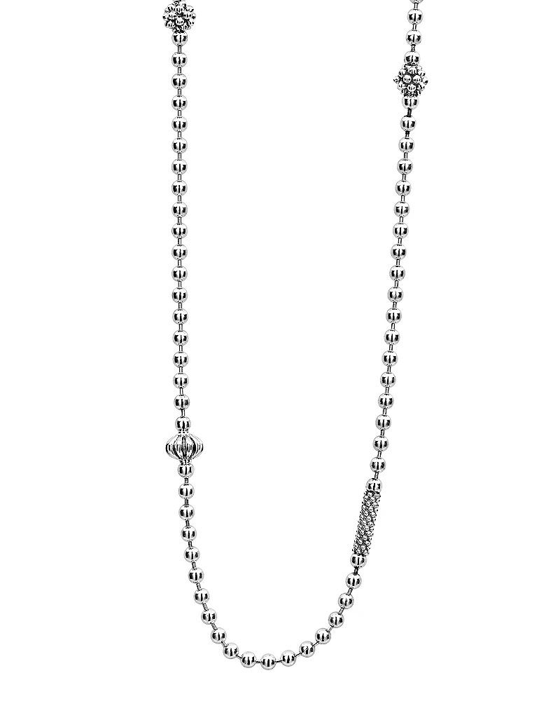 Lagos Sterling Silver Caviar Icon Necklace, 16