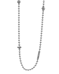 Lagos Sterling Silver Caviar Icon Necklace, 16