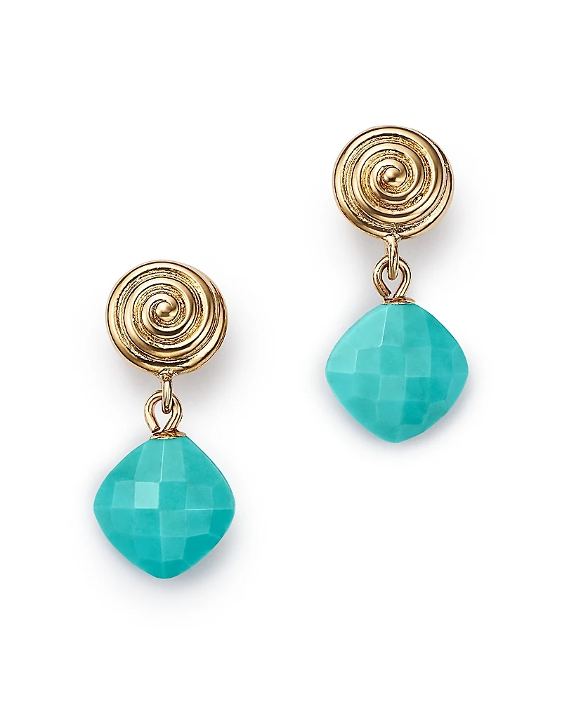 Bloomingdale's Fine Collection Turquoise Swirl Drop Earrings