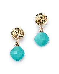Bloomingdale's Fine Collection Turquoise Swirl Drop Earrings