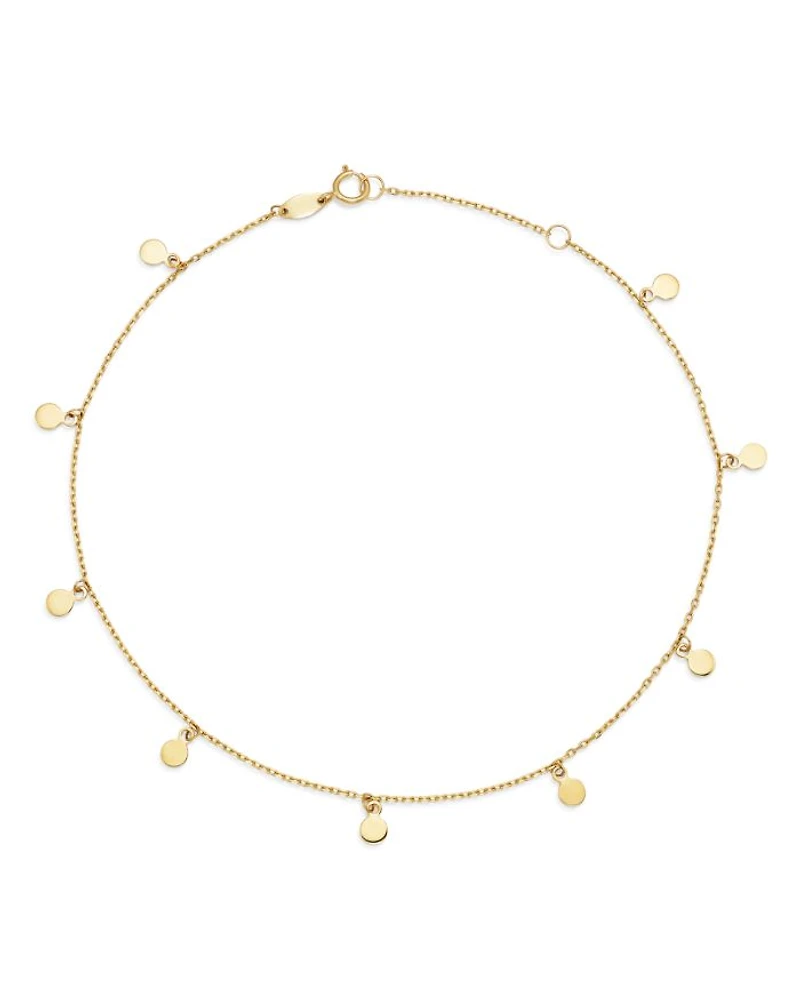 Disk Charm Ankle Bracelet in 14K Yellow Gold - Exclusive