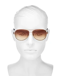 Dalia Aviator Sunglasses, 58mm