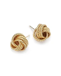 14K Yellow Gold Twisted Love Knot Earrings