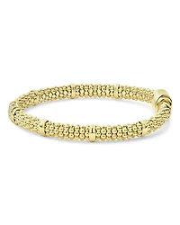 18K Yellow Gold Caviar Small Diamond Slim Station Bracelet