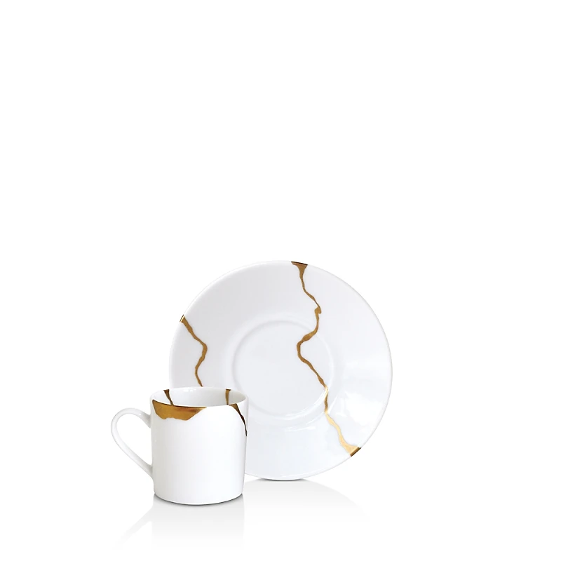 Bernardaud Kintsugi-Sarkis Cup & Saucer, Set of 6